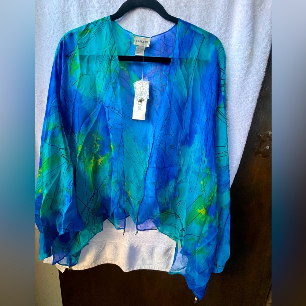 Chico’s Mantis Mariposa L/S Cardigan SEP MULTI; NWT; M/8